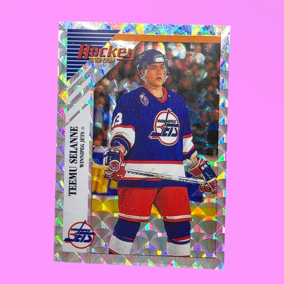 1993-94 Panini Hockey Teemu Selanne Winnipeg Jets #Q Sticker - Picture 1 of 3
